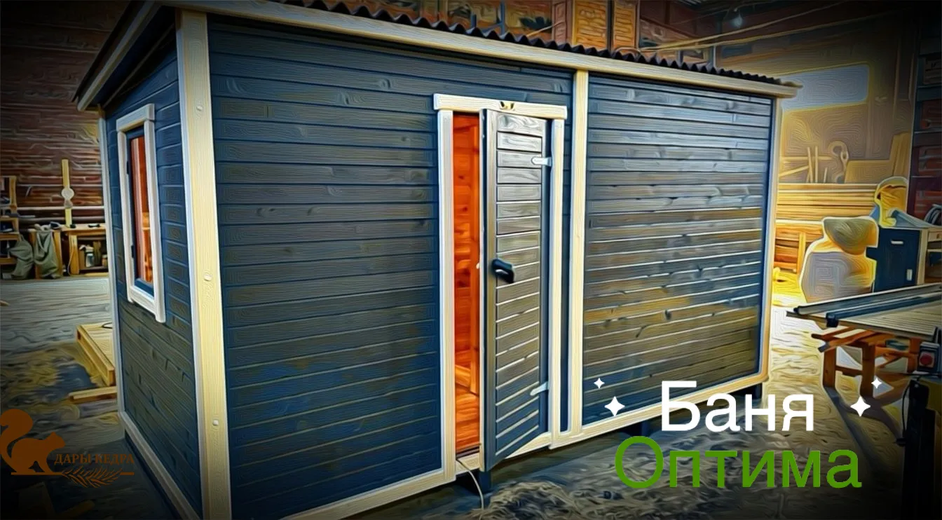 Каркасно-щитовая баня из кедра «Оптима»