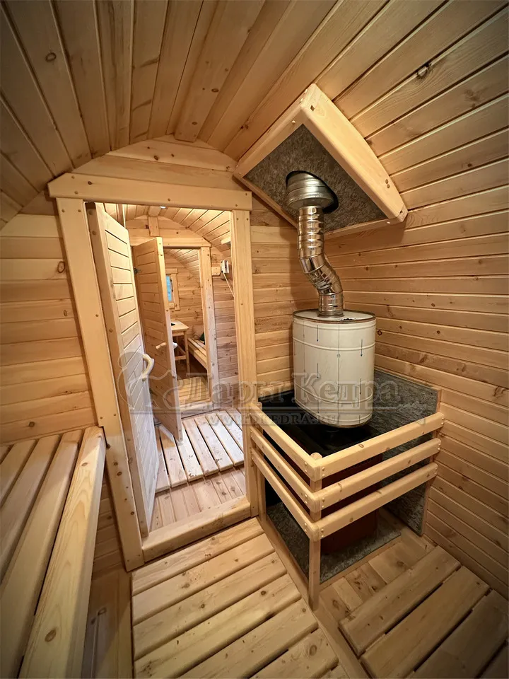 Баня «Викинг» из кедра 6х2,2 метра с боковым входом