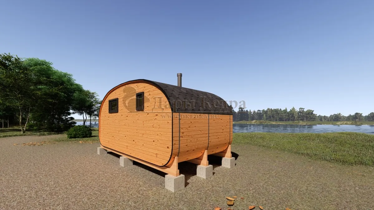 Баня-бочка «Гипоид» из кедра 5х2,2 метра